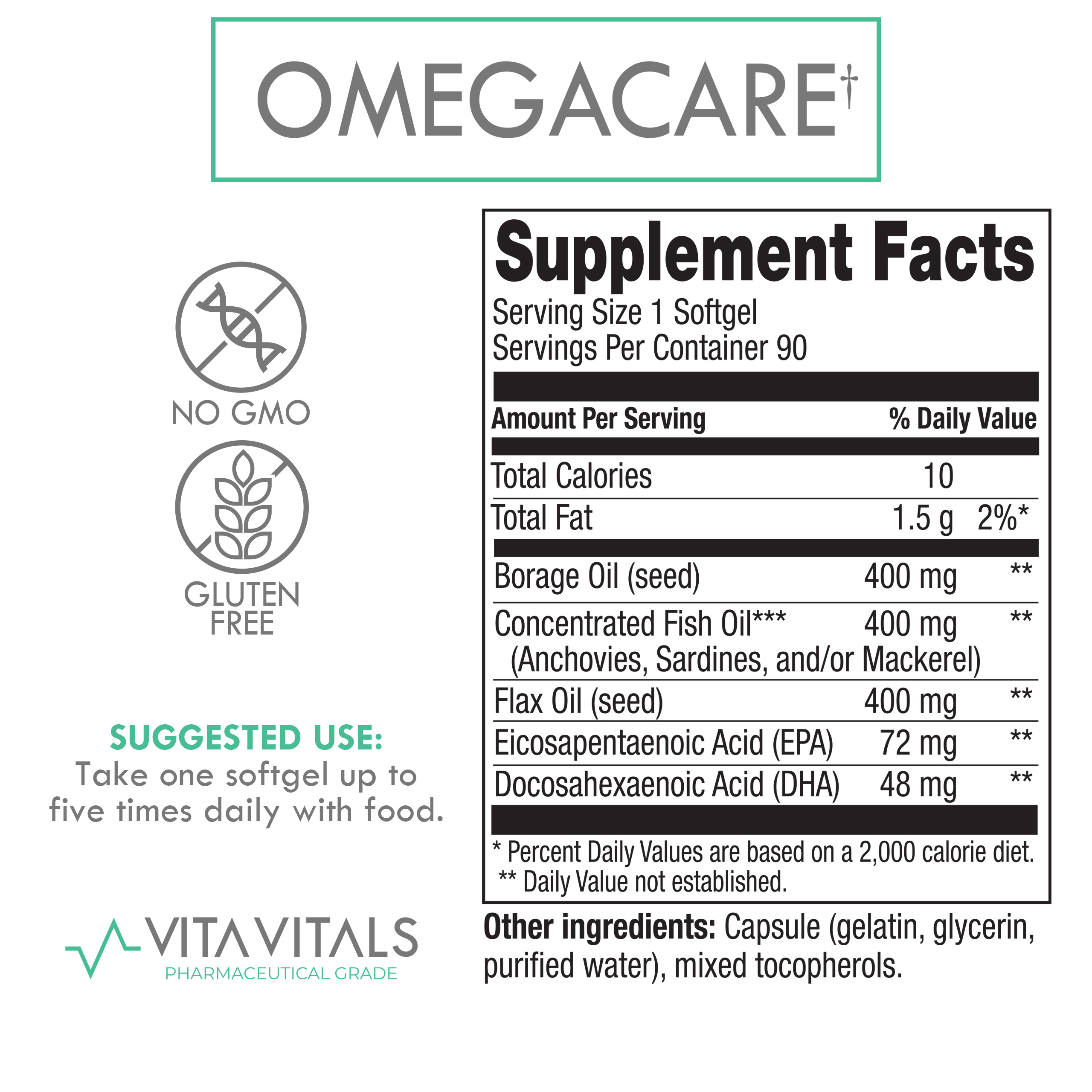 OmegaCare Supplement Facts